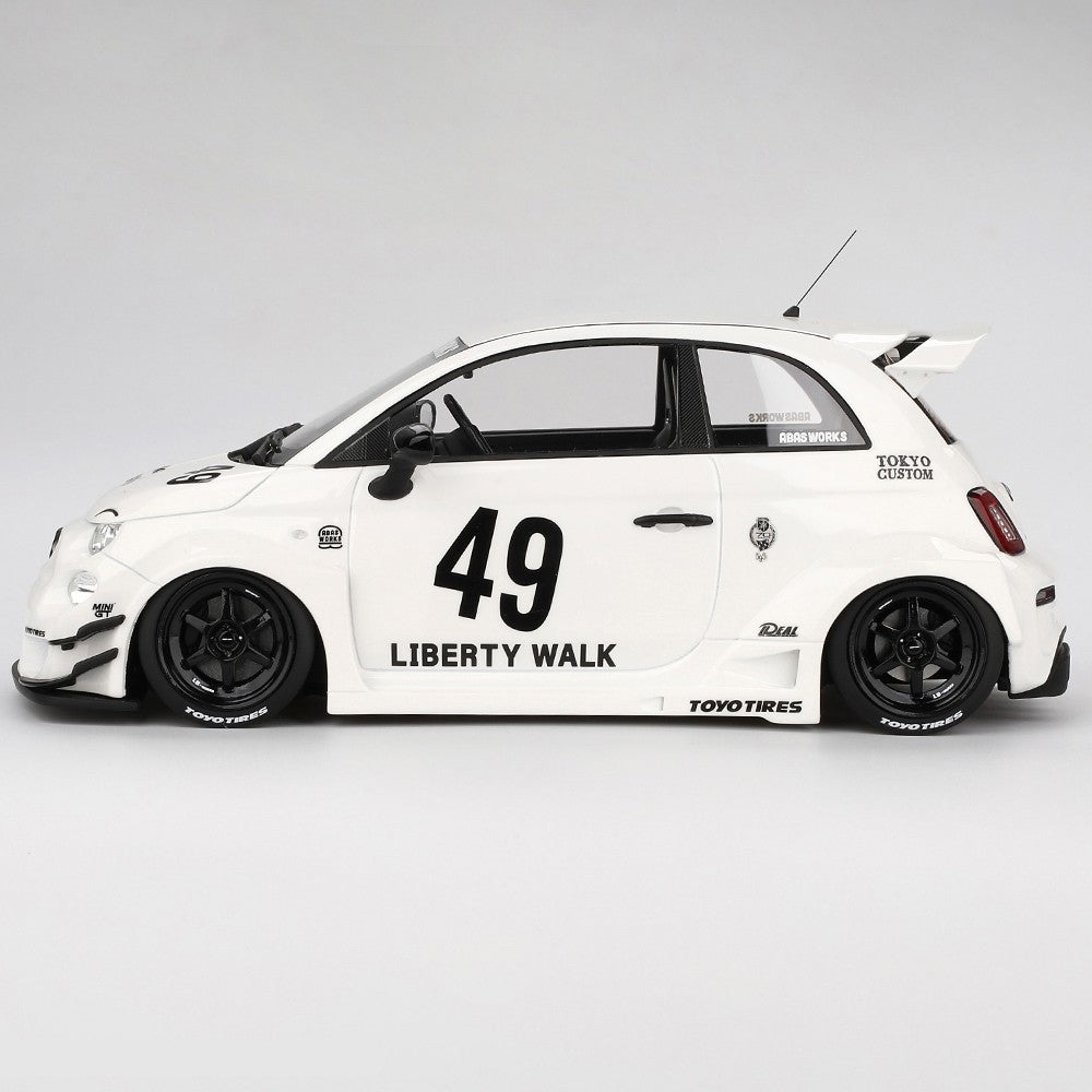 Abarth 595 LB-WORKS x Abas Works 2024 Gara White 1:18 - 90684