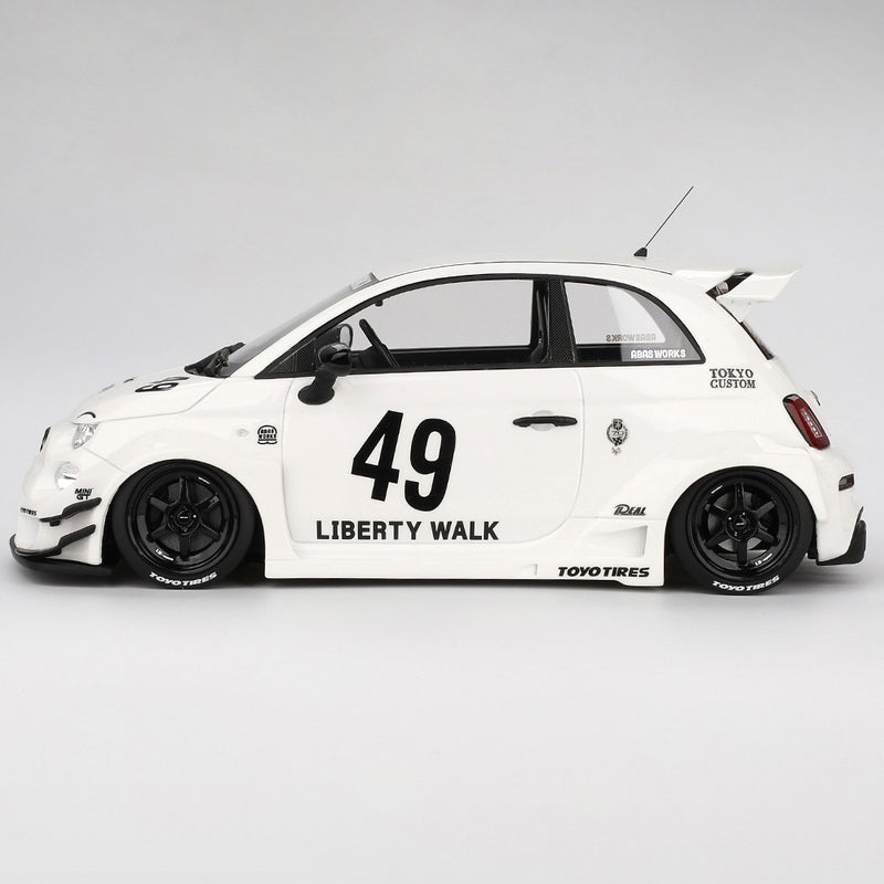 Abarth 595 LB-WORKS x Abas Works 2024 Gara White 1:18 - 90684