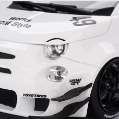 Abarth 595 LB-WORKS x Abas Works 2024 Gara White 1:18 - 90685