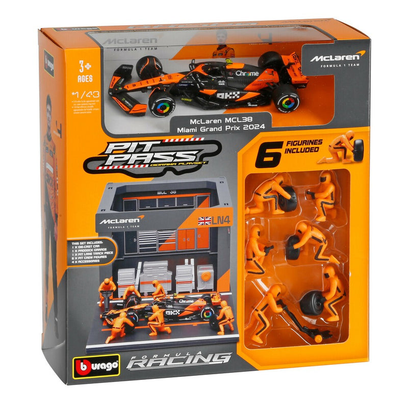 Mclaren MCL38 F1 2024 Lando Norris + Pit Stop Burago 1:43 - 90802