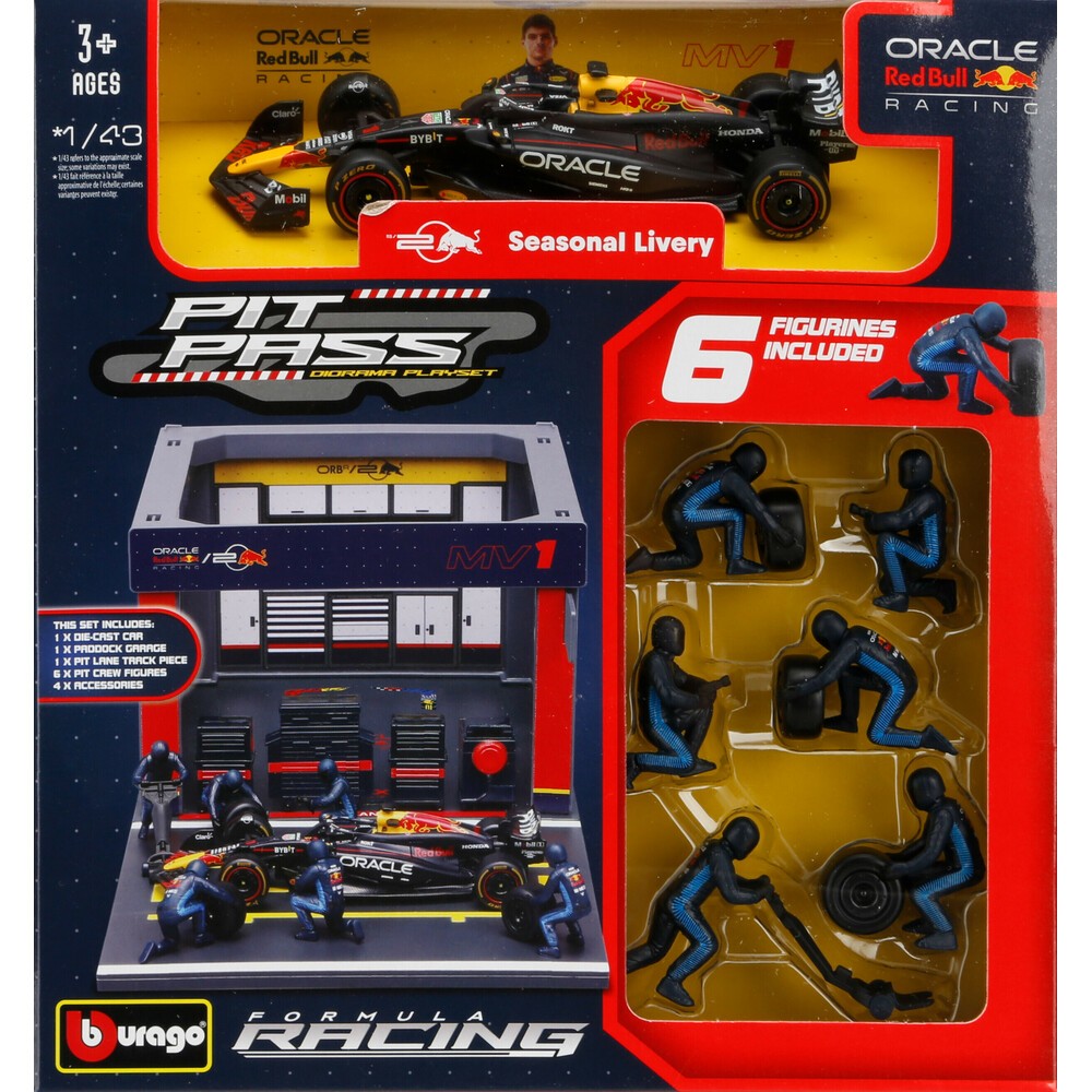 Red Bull RB20 F1 2024 Max Verstappen + Pit Stop Burago 1:43 - 90808