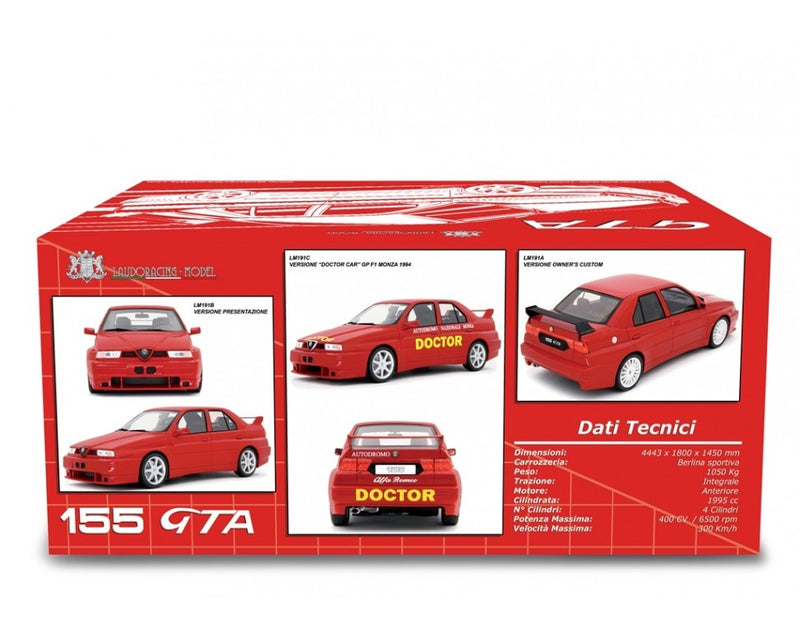 Alfa Romeo 155 GTA Stradale 1993 Official Versione Rosso Alfa 1:18 - 90896