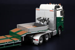 Mercedes-Benz Arocs Streamspace 6x4 "Leenaerts Born" with Nooteboom MCOS Semi Low loader 4-Axle with Ramps 1:50 - 91183