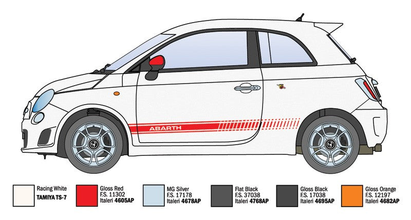 Fiat 500 Abarth 2008 White Kit 1:24 - 91903