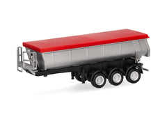Semirimorchio 3 assi Thermal insulation semitrailer silver (tarpaulin red) 1:87 - 91952