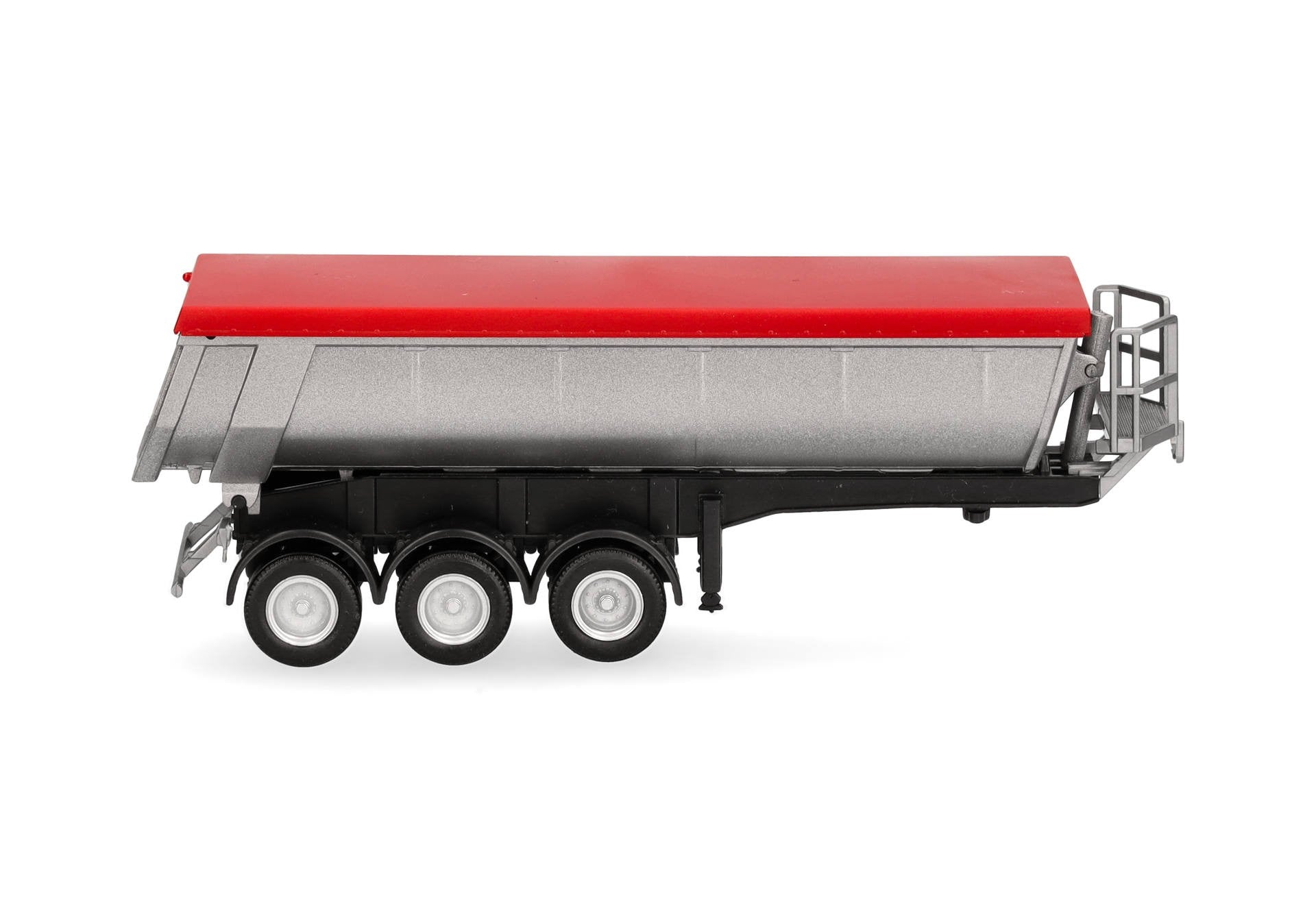 Semirimorchio 3 assi Thermal insulation semitrailer silver (tarpaulin red) 1:87 - 91954