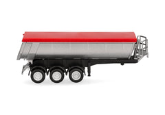 Semirimorchio 3 assi Thermal insulation semitrailer silver (tarpaulin red) 1:87 - 91954