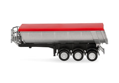 Semirimorchio 3 assi Thermal insulation semitrailer silver (tarpaulin red) 1:87 - 91955