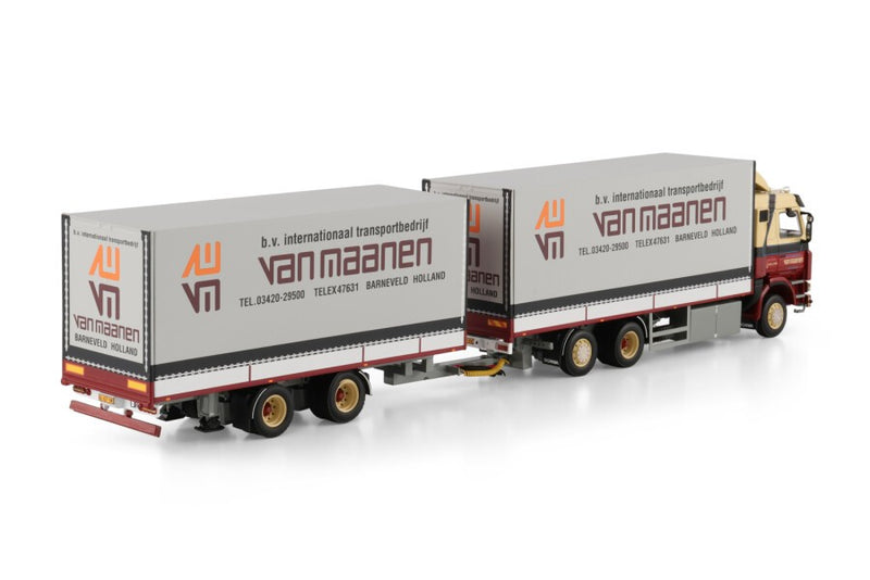 Scania 3 Series Riged + Riged Drawbar Trailer Van Maanen 1:50 - 92219