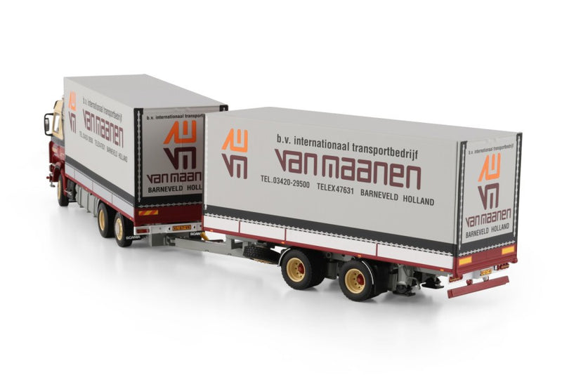 Scania 3 Series Riged + Riged Drawbar Trailer Van Maanen 1:50 - 92220