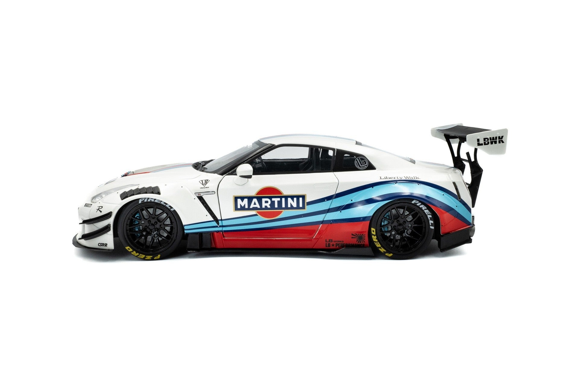 Nissan GT-R (R35) 2024 W/ Liberty Walk Body Kit 2.0 Martini Racing  1:18 - 92472