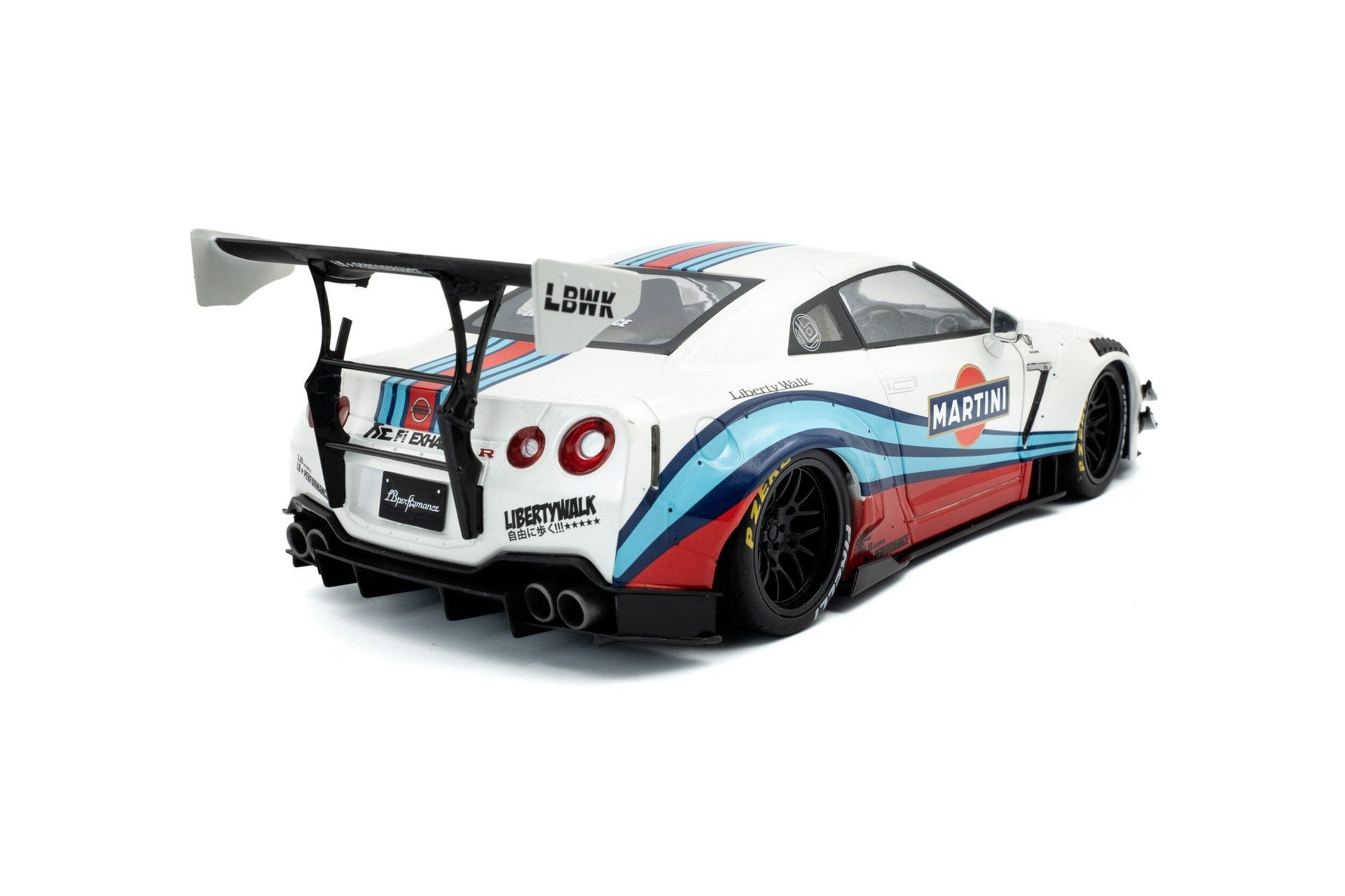 Nissan GT-R (R35) 2024 W/ Liberty Walk Body Kit 2.0 Martini Racing  1:18 - 92474