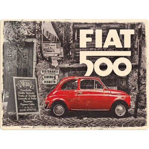 Metal Tac Signs 3D "Fiat Car Street" 30*40cm - 92602