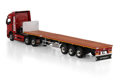 Volvo FH5 Globetrotter Electric 6X2 Tag Axle Flatbed Trailer 3 Axle Logi Trans 1:50 - 93070