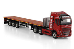 Volvo FH5 Globetrotter Electric 6X2 Tag Axle Flatbed Trailer 3 Axle Logi Trans 1:50 - 93071