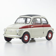Fiat Nuova 500 Sport Grigio Chiaro con Linea Rossa sulla Fiancata 1:18 - 93164