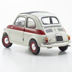 Fiat Nuova 500 Sport Grigio Chiaro con Linea Rossa sulla Fiancata 1:18 - 93165
