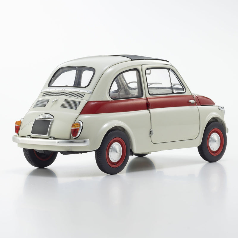 Fiat Nuova 500 Sport Grigio Chiaro con Linea Rossa sulla Fiancata 1:18 - 93174