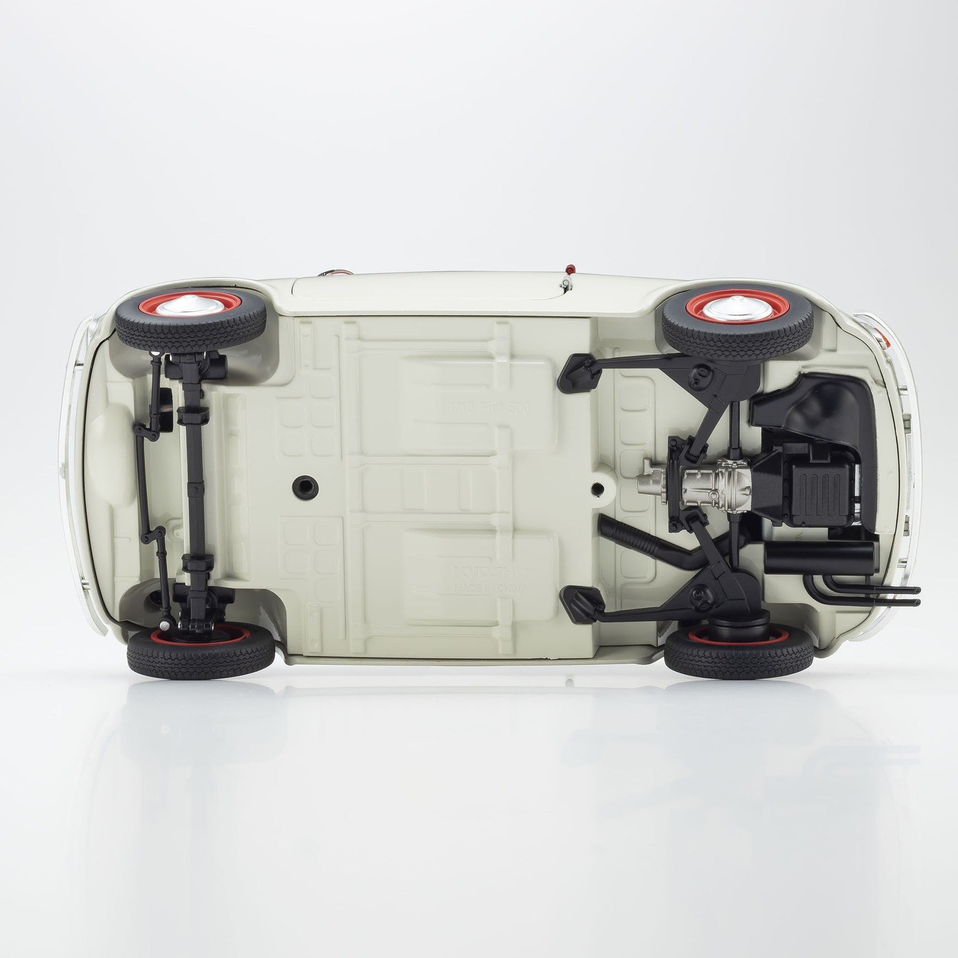 Fiat Nuova 500 Sport Grigio Chiaro con Linea Rossa sulla Fiancata 1:18 - 93175