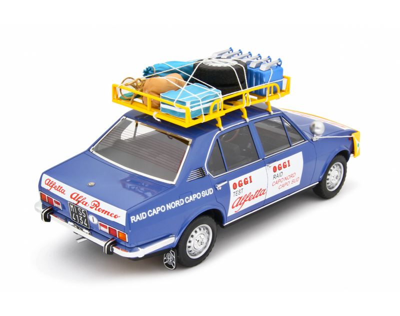 Alfa Romeo Alfetta 1.8 Raid Capo Nord Capo Sud 1973 Blu Le Mans 1:18 - 93266