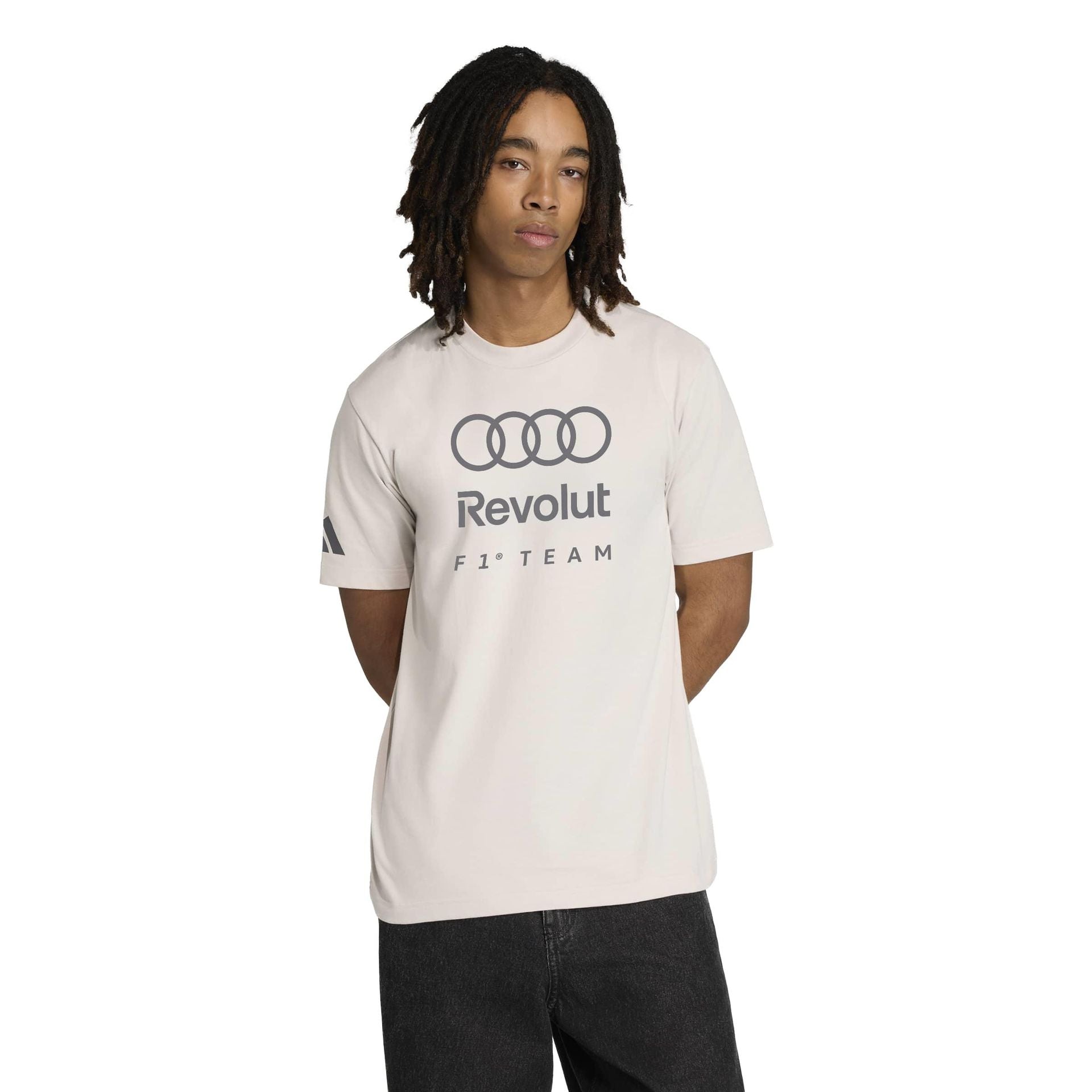Audi Revolut F1 Team 2026 T-Shirt DNA Graphics Chalk Pearl Adidas-3
