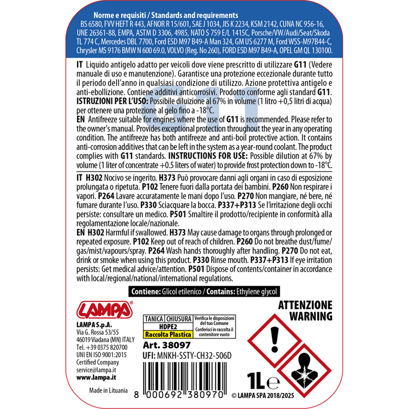 Superior-Blu G11 liquido radiatore (-36°C/+108°C) 1 lt-2