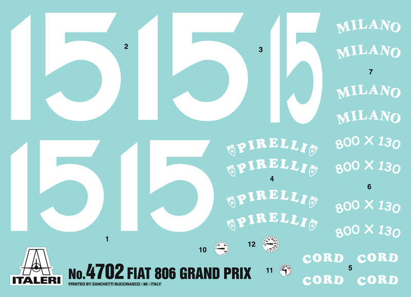 FIAT 806 Grand Prix Kit 1:12-2