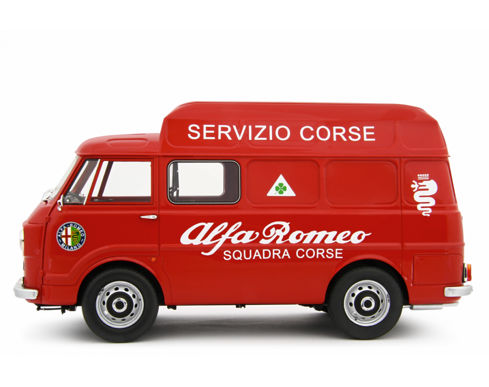 Alfa Romeo F12 Autocarro Tetto Sopralzato 1967 Servizio Corse Rosso 1:18-3