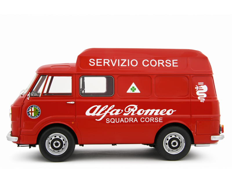 Alfa Romeo F12 Autocarro Tetto Sopralzato 1967 Servizio Corse Rosso 1:18-3