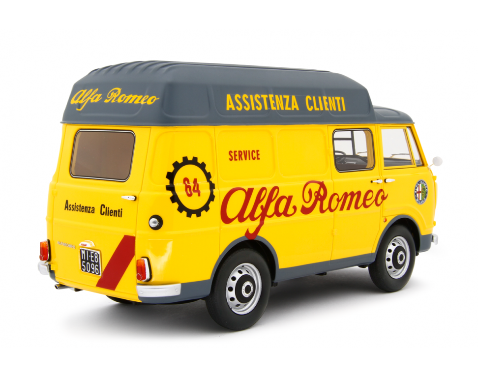 Alfa Romeo F12 Autocarro Tetto Sopralzato 1967 Assistenza Clienti Giallo 1:18-2