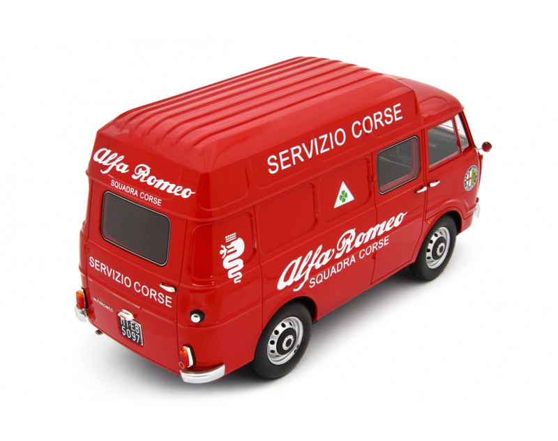 Alfa Romeo F12 Autocarro Tetto Sopralzato 1967 Servizio Corse Rosso 1:18-4