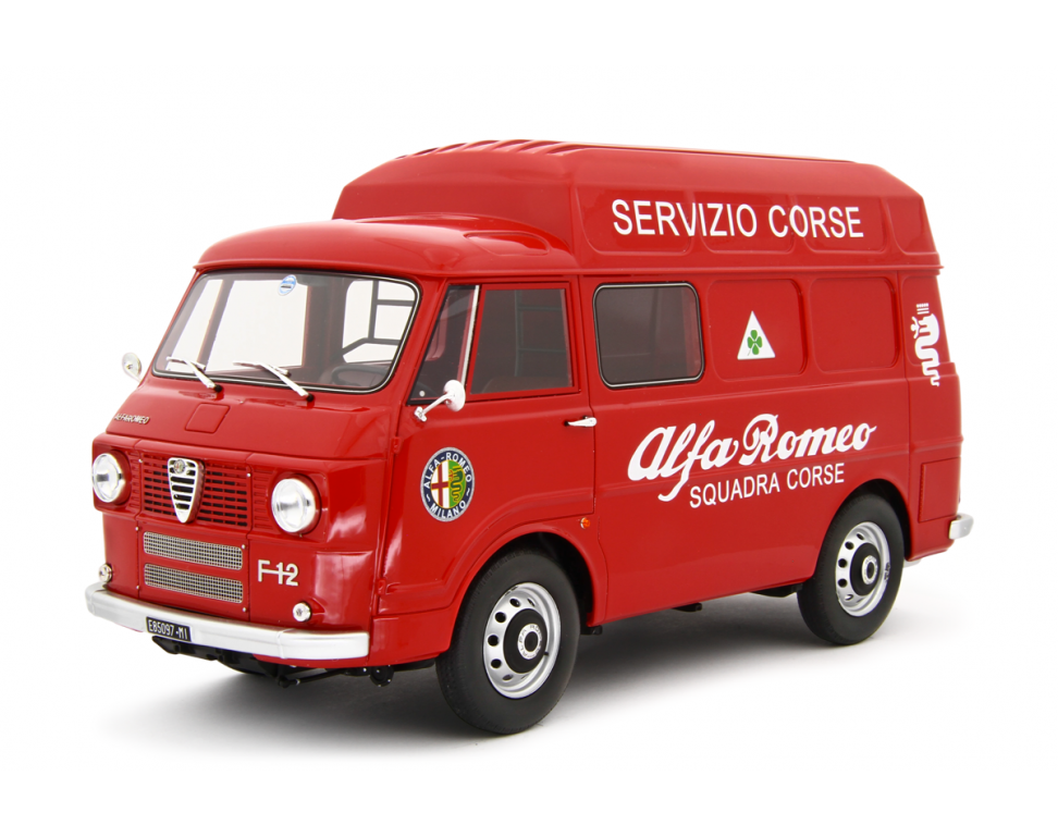 Alfa Romeo F12 Autocarro Tetto Sopralzato 1967 Servizio Corse Rosso 1:18-1