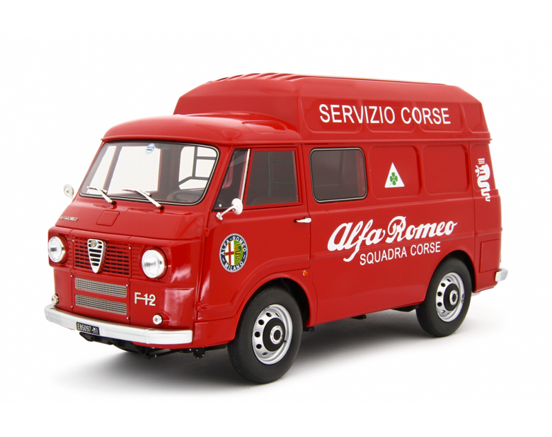 Alfa Romeo F12 Autocarro Tetto Sopralzato 1967 Servizio Corse Rosso 1:18-1